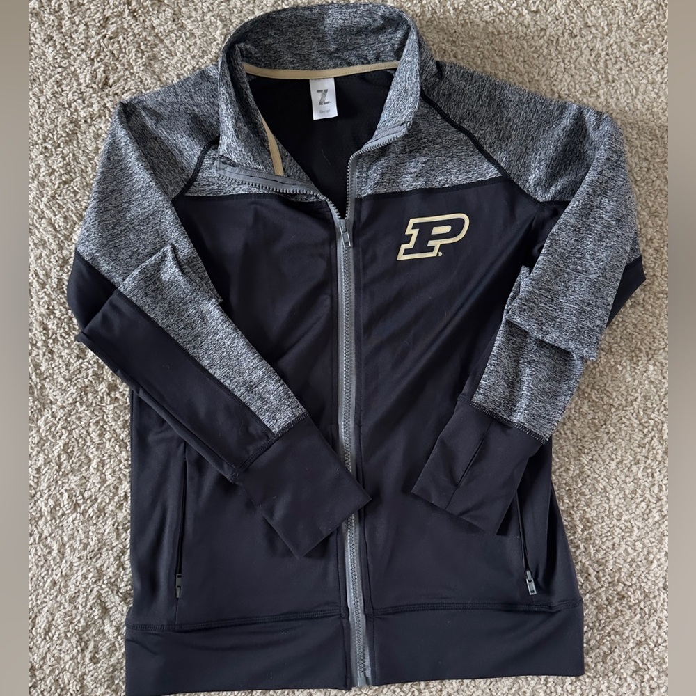 Zoozatz Black and Gray Athletic Zip-up Jacket